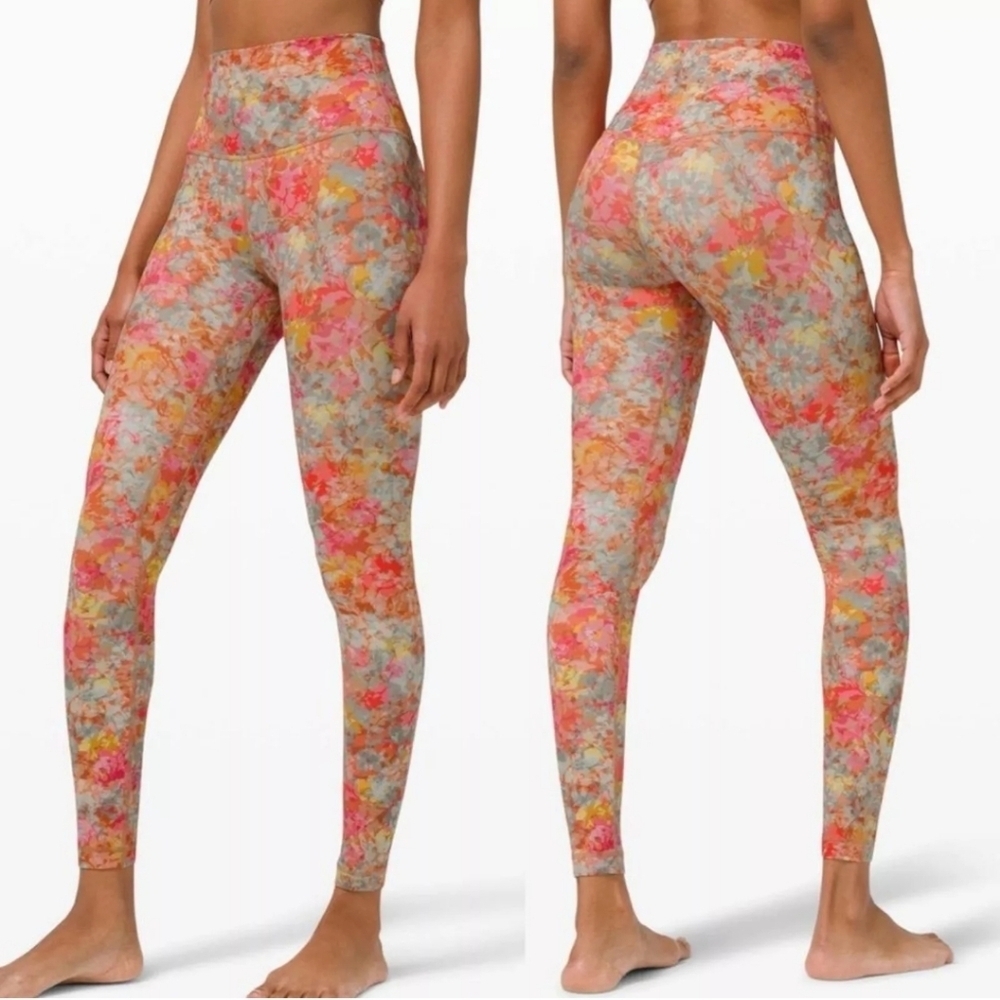 Lululemon Align Pant Leggings 28" Sz 4 Floral Inflorescence Pink Multi High Rise